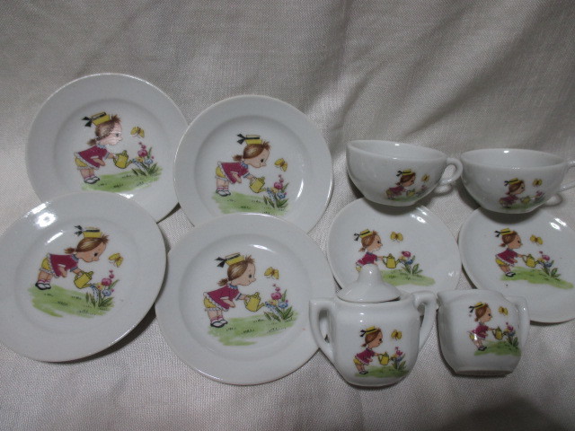 即決★ビンテージ アンティーク ミニチュア食器・ドールハウス お皿・ティーセット☆8点セット拍卖