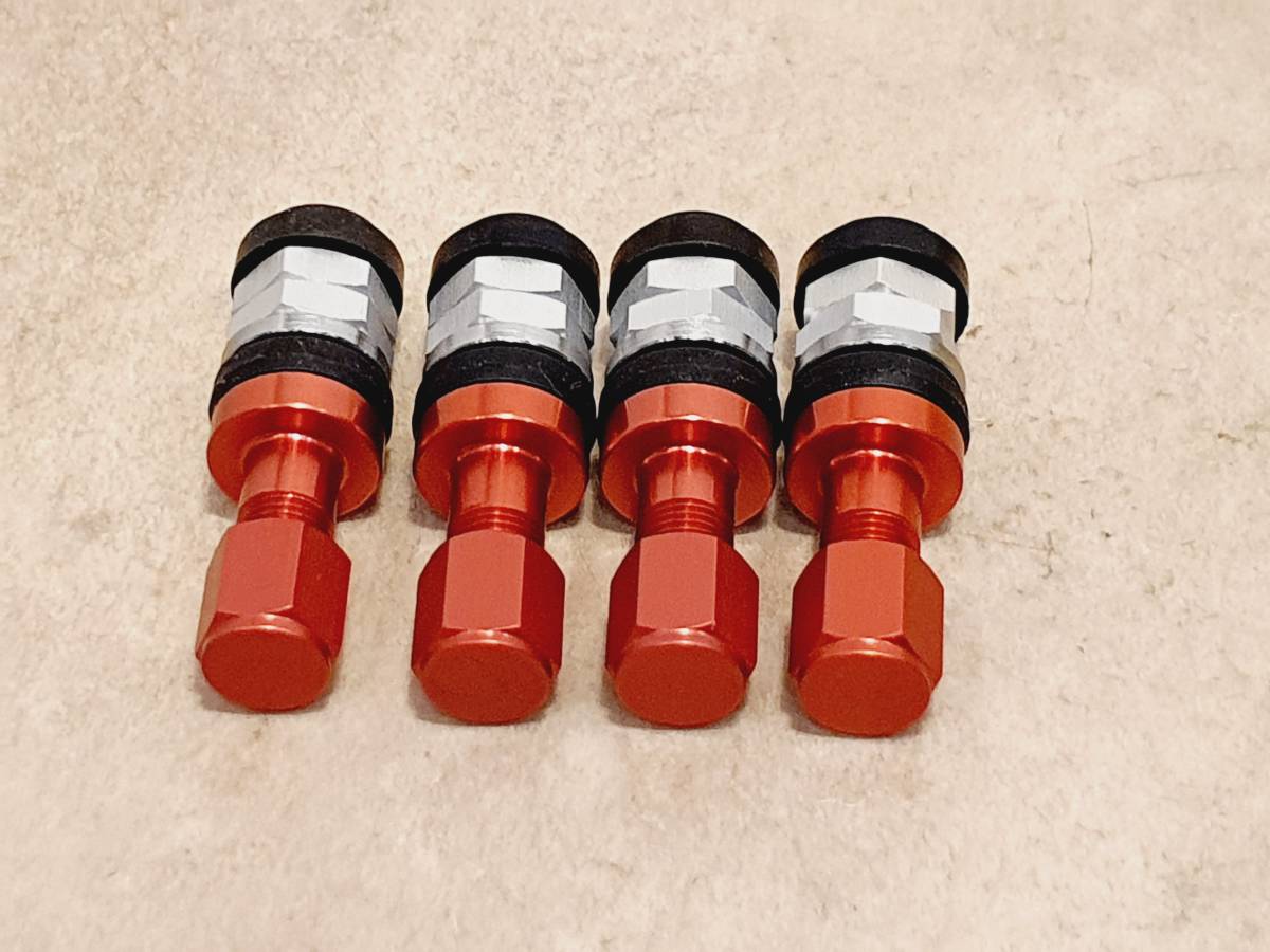 KYO-EI インサイドバルブ(軽合金アルミ製) レッド39mm 4個セット拍卖