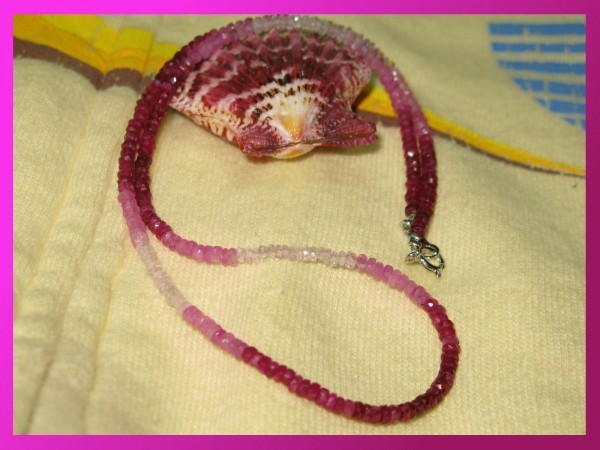 即決◆天然石◆7月の誕生石◆グラデーションネックレス【ルビー】 ◆お揃いのブレスレットもあります◆拍卖