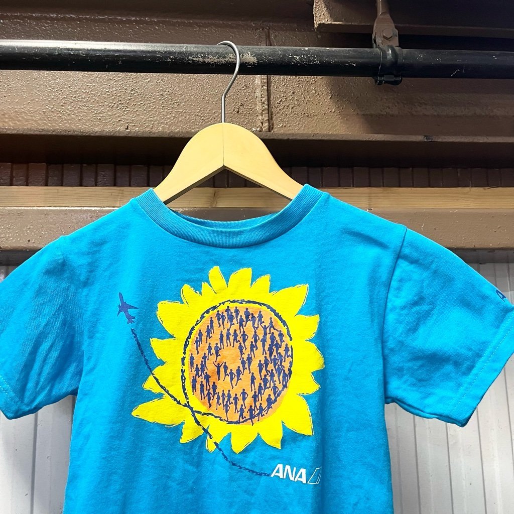 ANA IWJ 1129 HAGI IWAMI AIRPORT MARATHON 半袖Tシャツ KIDS サイズ130 ブルー digjunkmarket拍卖