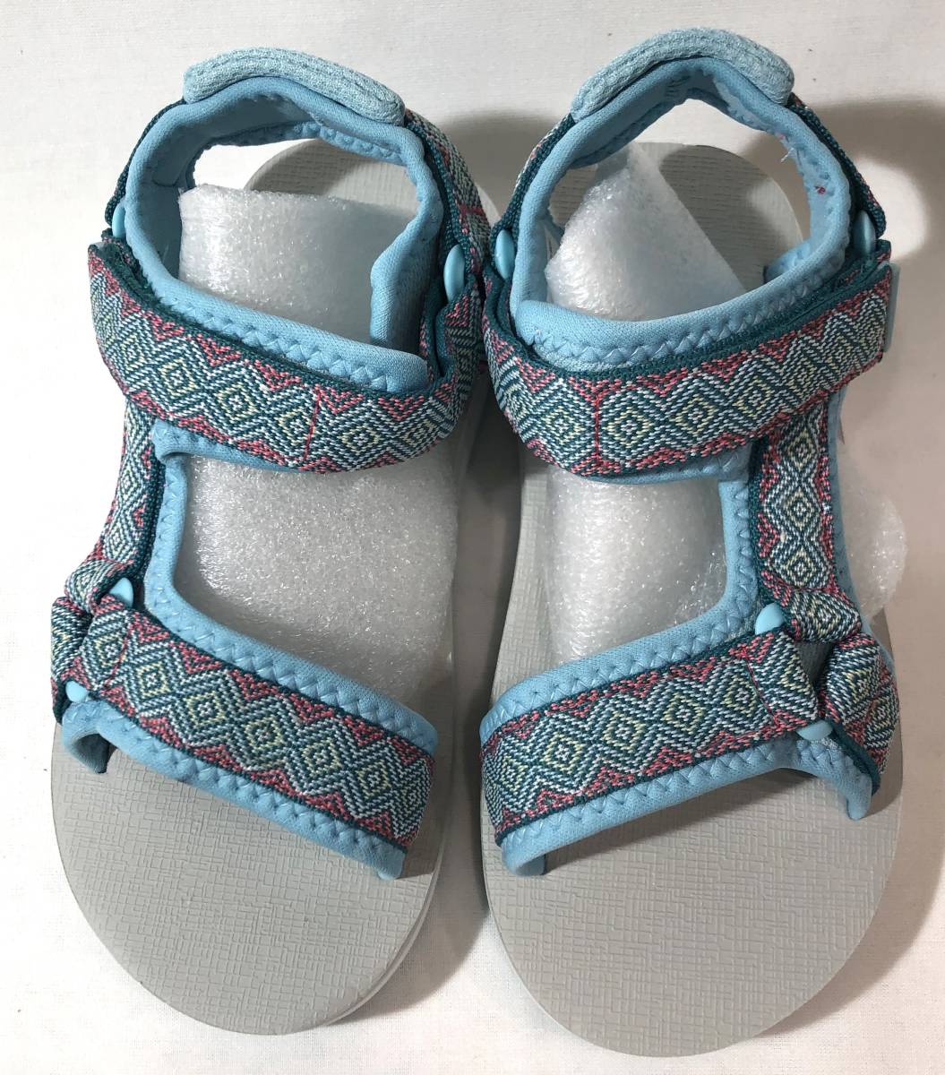 【1円出品】子供用 スポーツサンダル 20.5cm sky blue スカイブルー 模様入り 履きやすい 軽量 マジックテープ拍卖