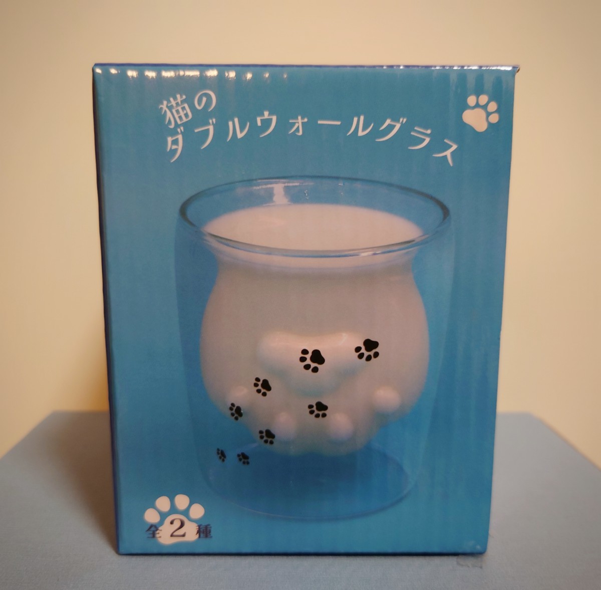 新品 猫のダブルウォールグラス 肉球 / コップ グラス拍卖