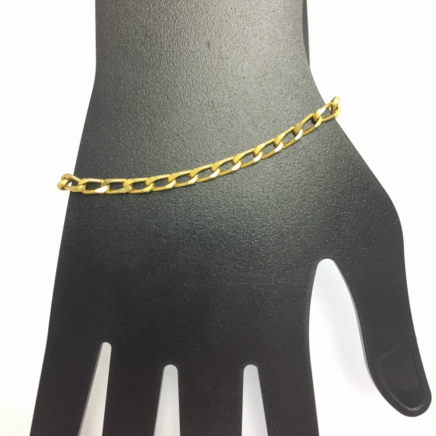 【ブレスレット】約18cm 喜平タイプ デザインチェーン キヘイ ゴールド シンプル 金色 ゴールドカラー拍卖