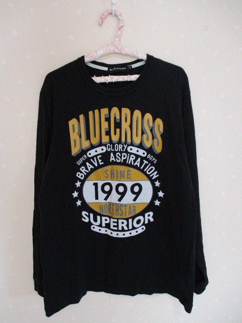 ё ブルークロス ё 長袖Tシャツ ■L■ 黒 31003拍卖