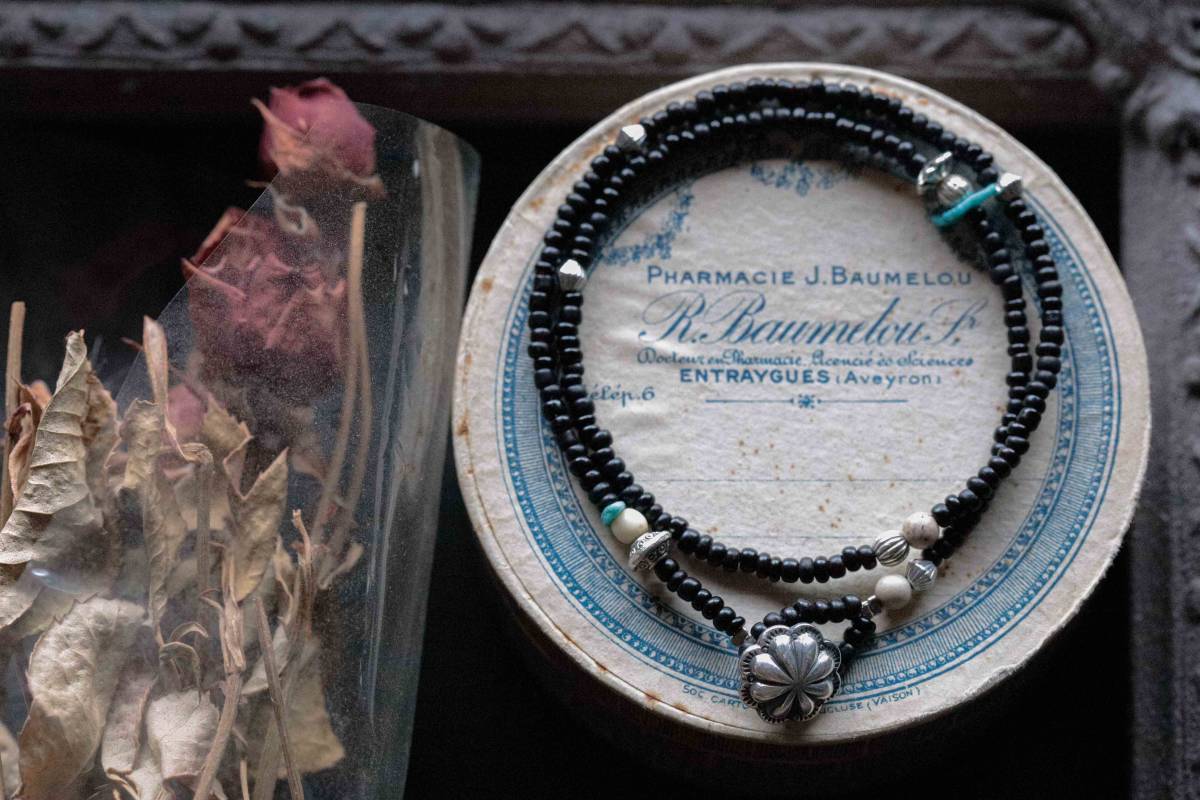 *Java Seed beads & silver925concho ブレスレットB拍卖