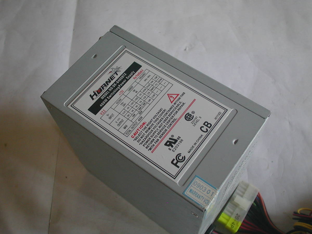 PC電源 HORNET DR-8400BTX 400W ATX12V付 24P 動作確認 k72拍卖