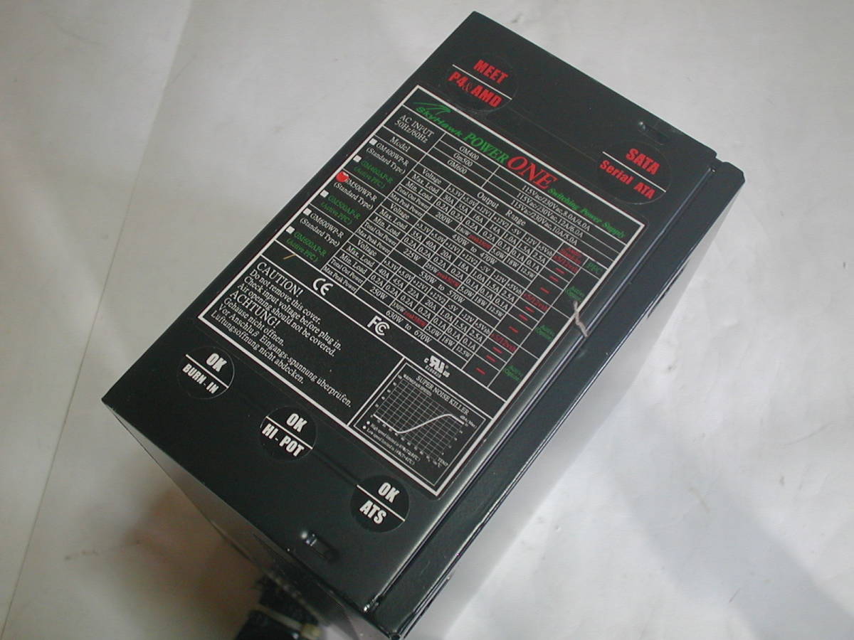 PC電源 Skyhawk POWERONE GM500WP-R 530W(PEAK570W) ATX12V付 24P 難あり k79拍卖