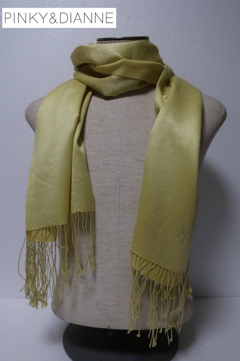 新品 特価! ピンキー&ダイアン PINKY & DIANNE マフラー シルク カシミヤ ストール 41-3104 イエロー系拍卖