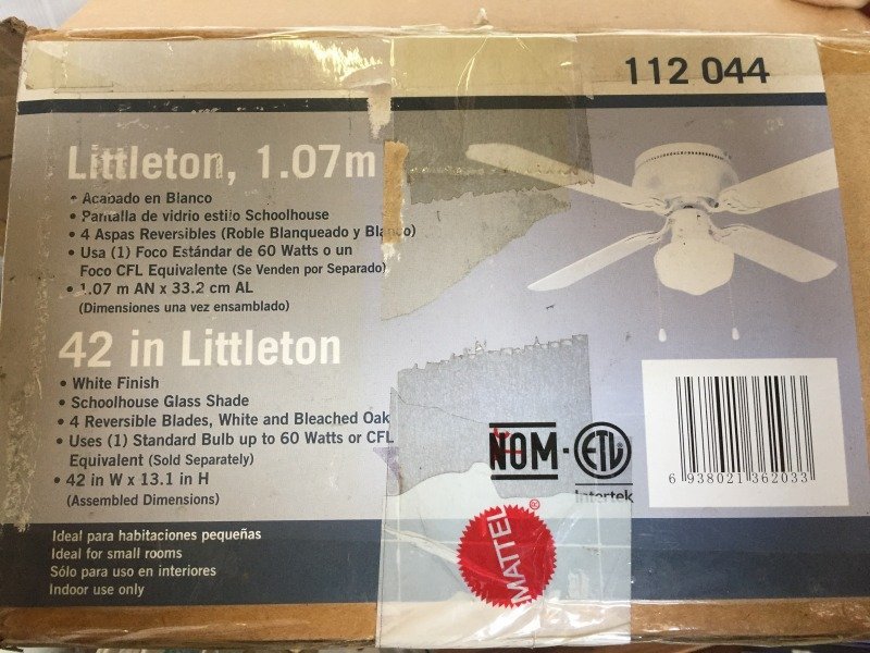 ◆輸出訳有品 The Home Depot/112044 42インチシーリングファンライト ナチュラルウッド系 新築 リフォーム 【C0912W6】拍卖