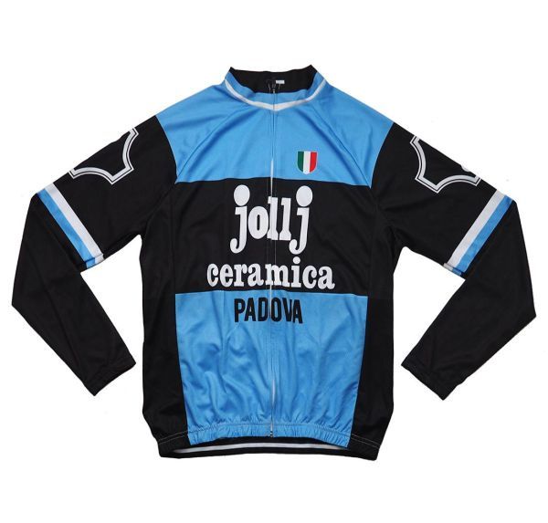 新品 長袖 サイクルジャージ レトロデザイン No16 XL イタリア フロントジップ ウェア メンズ サイクリング スポーツ ロードバイク MTB拍卖