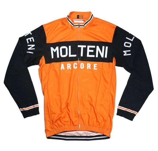 新品 長袖 サイクルジャージ レトロデザイン No3 M イタリア フロントジップ ウェア メンズ サイクリング スポーツ ロードバイク MTB拍卖