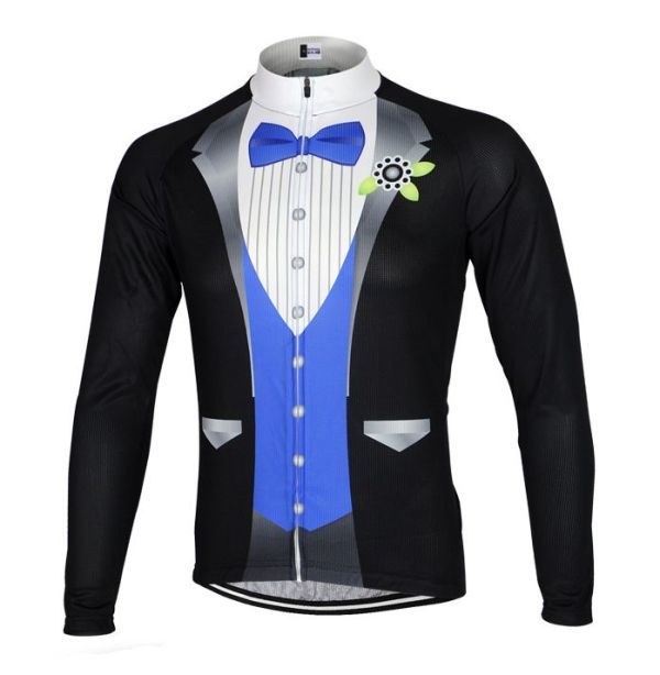 新品 長袖 サイクルジャージ No41 Lサイズ タキシード フルジップ ウェア メンズ ロング サイクリング スポーツ ロードバイク MTB拍卖