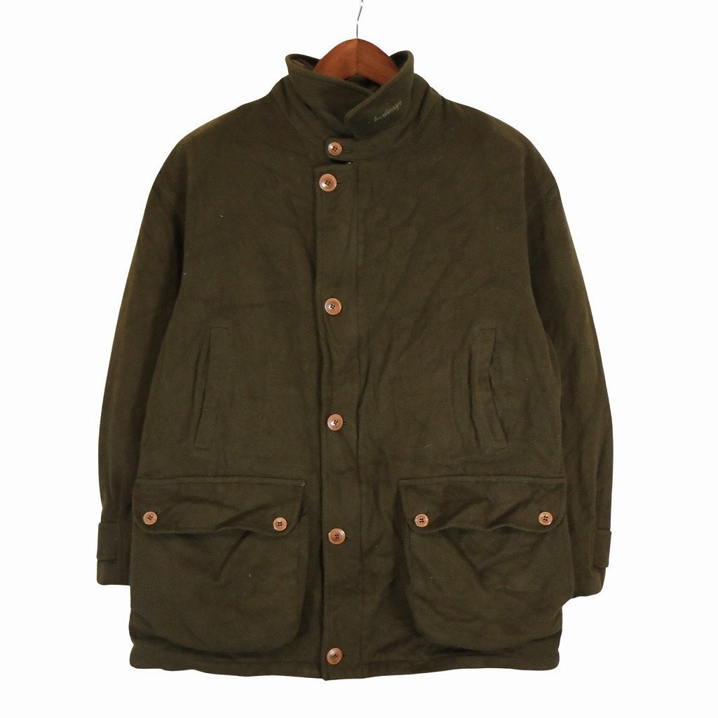 90年代 Burberrys バーバリーズ ウールジャケット ミドル丈 裏地 チェック柄 グリーン (メンズ 42) O5508 中古 古着拍卖