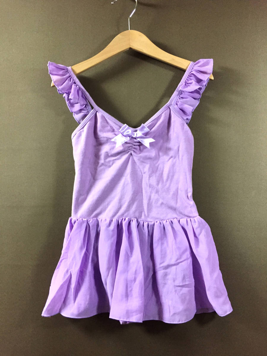 a■子供用 スカート付き フリフリレオタード 130/可拍卖