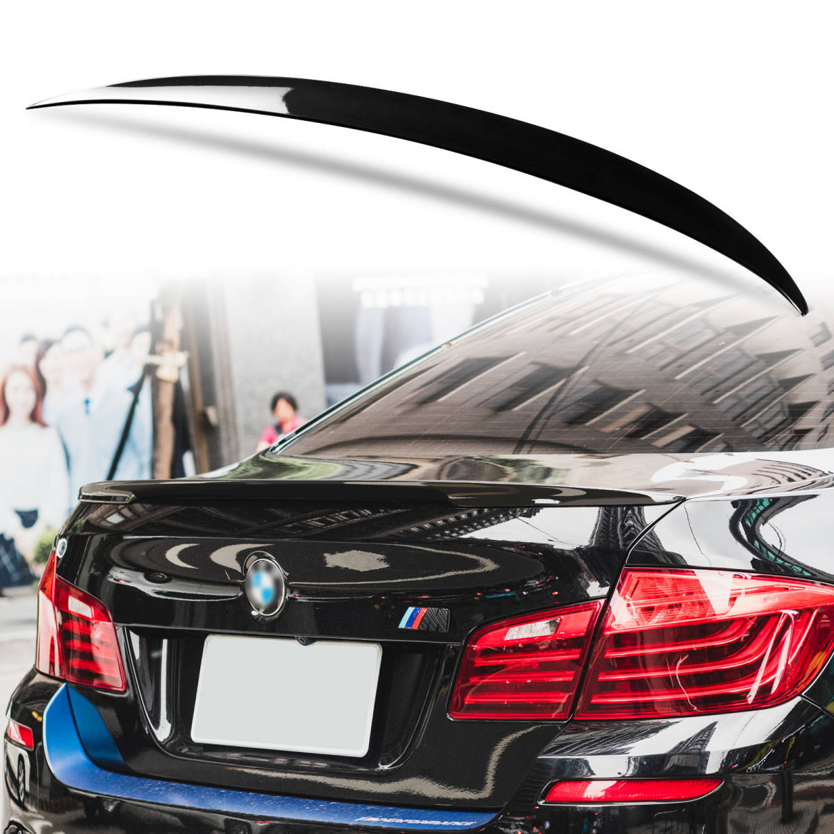 純正色塗装 ABS製 トランクスポイラー BMW用 5シリーズ F10用 セダン Pタイプ ポン付け カラーコード:475 QTS-27927拍卖