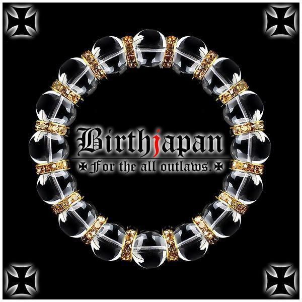 12mm/ロンデル×水晶数珠ブレスレット/ヤクザオラオラ系悪羅悪羅拍卖