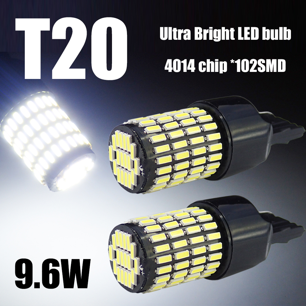 T20 LED 102連 激光バックランプ 白 無極性 ハイパワー 4014チップ 2個セット ホワイト 12V用 6500K 爆光 ベルライト QX031拍卖