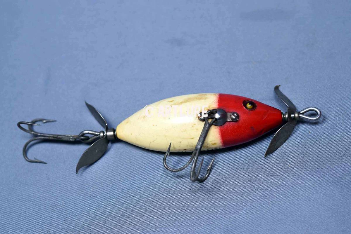 VINTAGE WOODEN LURE HEDDON SOS SWISHER GLASS EYE (ZA2-J7P )USA MADE #OLDLURE #ARTLURE_VINTAGE #ヴィンテージルアー拍卖