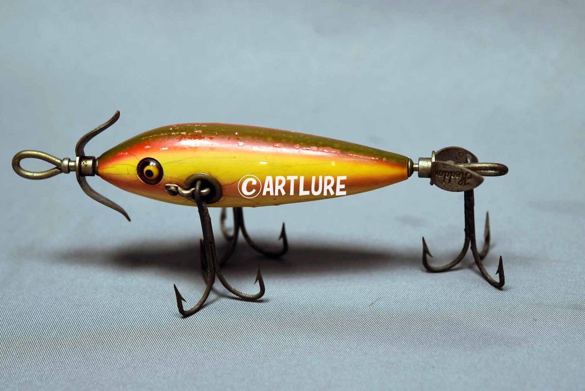 VINTAGE WOODEN LURE HEDDON GLASS EYE(3237-J7P )USA MADE #OLDLURE #ARTLURE_VINTAGE #ヴィンテージルアー拍卖
