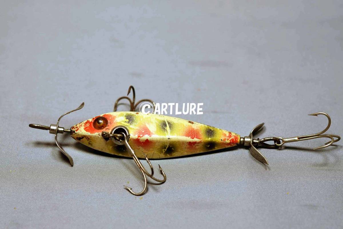 VINTAGE WOODEN LURE HEDDON 0 DOWAGIAC MINNOW C1915~ 希少(B1556-J4P )USA MADE #OLDLURE #ARTLURE_VINTAGE #ヴィンテージルアー拍卖