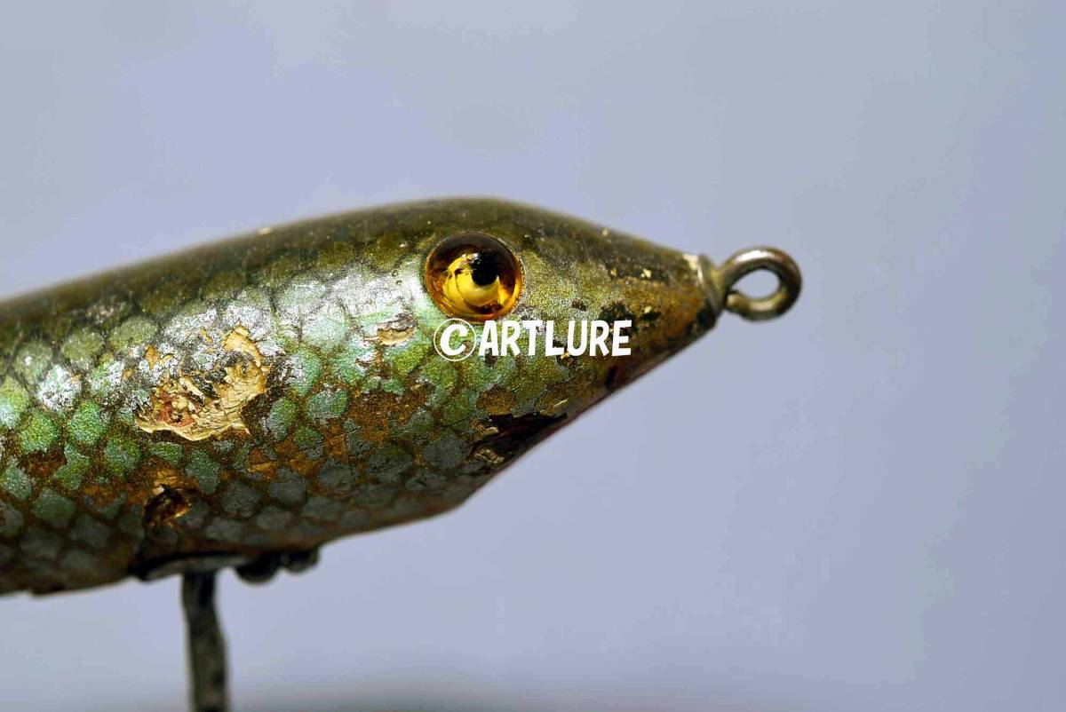 VINTAGE WOODEN LURE HEDDON NO TIN ZARAGOSSA GLASS EYE RARE (A121-386 )USA MADE #OLDLURE #ARTLURE_VINTAGE #ヴィンテージルアー拍卖