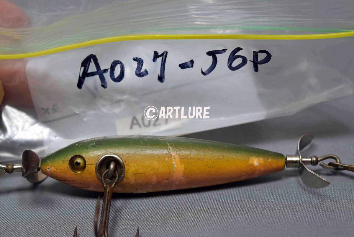 VINTAGE WOODEN LURE HEDDON (A027-J6P )USA MADE #OLDLURE #ARTLURE_VINTAGE #ヴィンテージルアー拍卖
