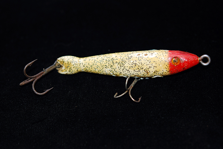 VINTAGE WOODEN LURE HEDDON SEA GLASS EYE L RIG (A081-J4P )USA MADE #OLDLURE #ARTLURE_VINTAGE #ヴィンテージルアー拍卖