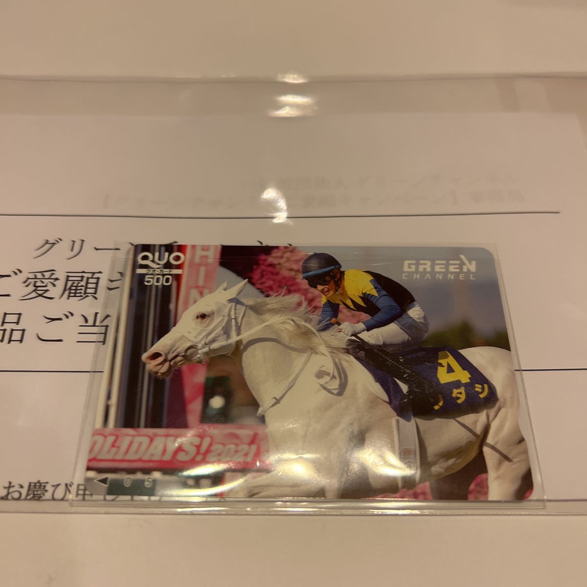 グリーンチャンネルご愛顧キャンペーン QUOカード 500円×1枚 ソダシ拍卖