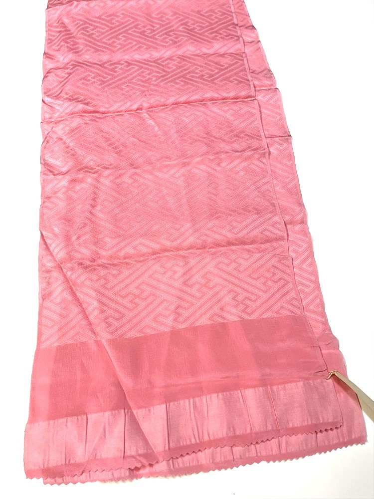 花とら●リサイクル和装小物 ピンク 紗綾型 未使用品 素材 リメイク 細工用 230923拍卖