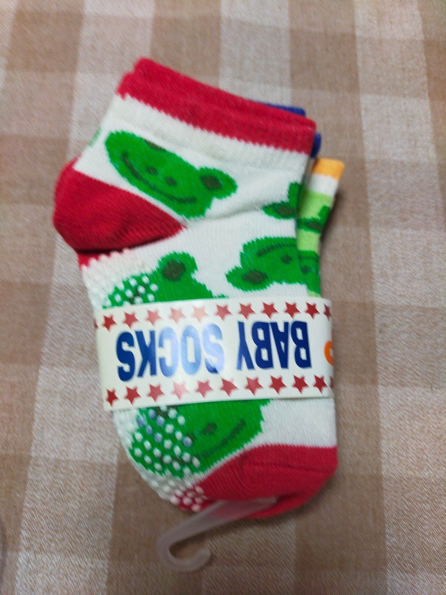 くつ下 9~15cm ソックス 靴下 未使用 3足 カエル拍卖