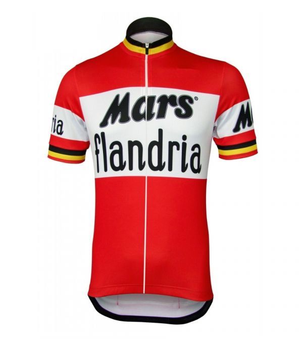 新品 サイクルジャージ Mサイズ レトロデザイン No26 フロントジップ ベルギー 半袖 メンズ サイクリング スポーツ MTB ロードバイク拍卖