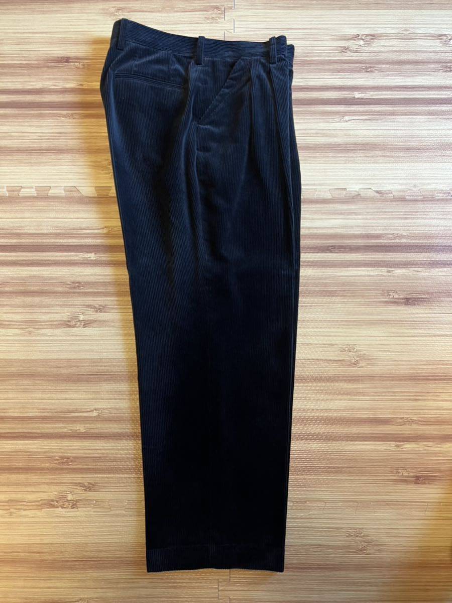 RED EAR レッドイヤー ワイドトラウザーズ ネイビーカラー太畝コーデュロイ 日本製 XL拍卖