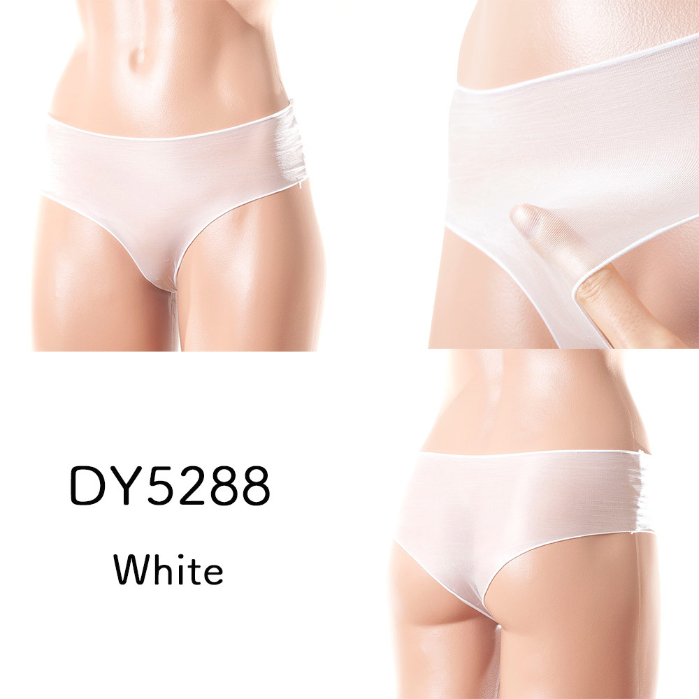 極薄 オイルシャイン 光沢フルバックショーツ ホワイト拍卖