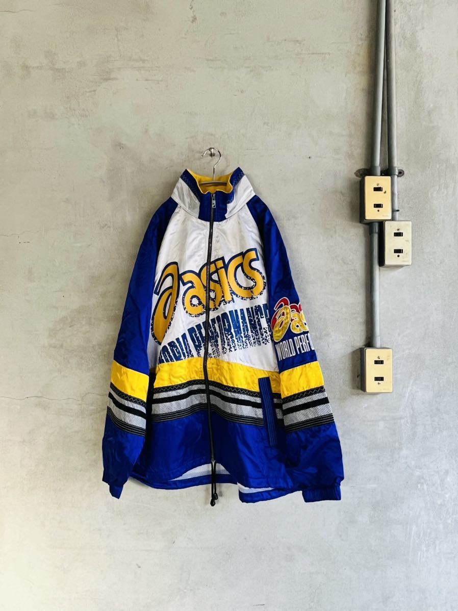 90s 90年代 00s 2000年代asics アシックス ナイロン ジャケット ビッグ サイズ パーカ ビンテージ 古着 ブルゾン ジップ y2k y3kシルバー拍卖