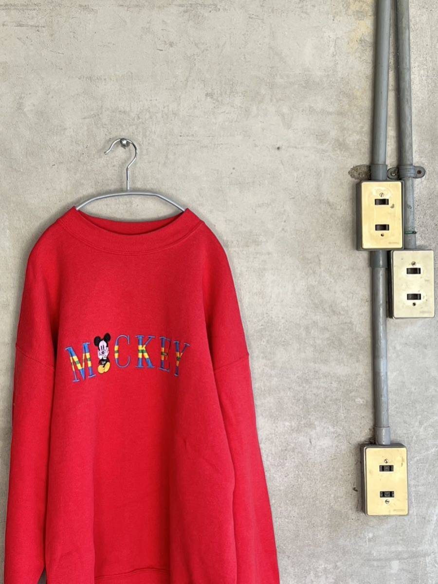 90s 90年代 ミッキーマウス Mickey ディズニー Disney ビンテージ スウェット トレーナー USA古着 アメリカ 刺繍 ロゴスウェット vintage拍卖