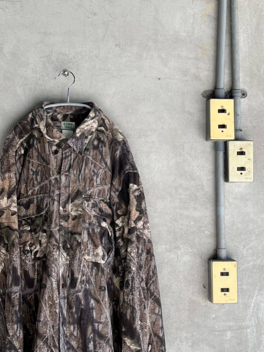 80s 80年代 90s 90年代 オザークトレイル OZARK TRAILツリーカモ フランネル ネルシャツ 長袖 ボタンダウン BD ビンテージ 古着 アウトドア拍卖