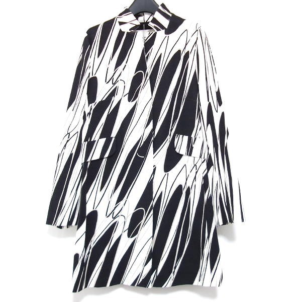 新品★HERNO ヘルノ★プリント スタンドカラーコート★44★コットン拍卖