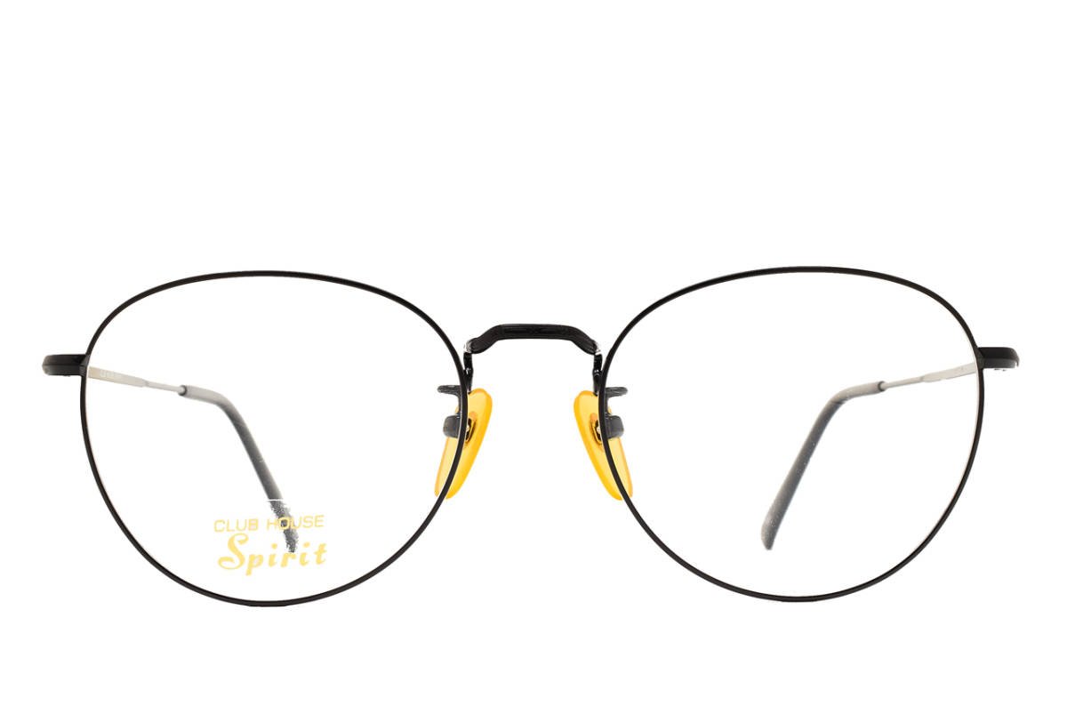 デッドストック CLUB HOUSE Spirit 2204 BK 52-20 ラウンド メガネ サングラス フレーム 彫金模様 日本製 ヴィンテージ ブラック拍卖