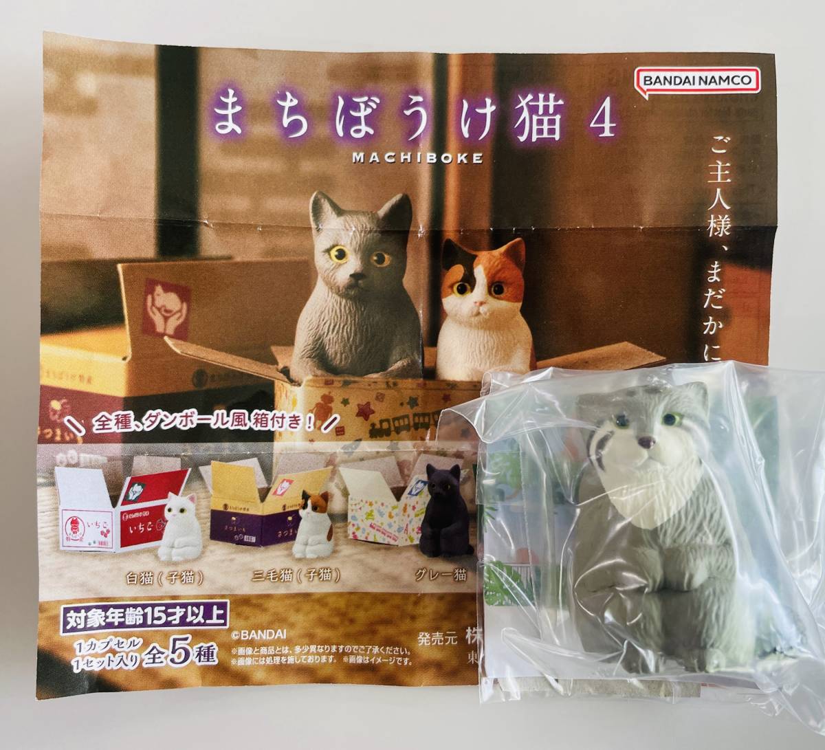 ★まちぼうけ猫4 マヌルネコ★待ちぼうけ ダンボール風箱付き マスコット フィギュア 箱入り 動物 段ボール拍卖