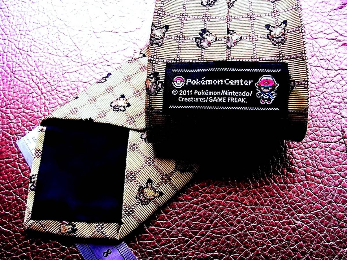 №K1305★良品【超激レア!/当時物】ポケットモンスター【ポケモンセンター2011】ピカチュウ♪ネクタイ拍卖