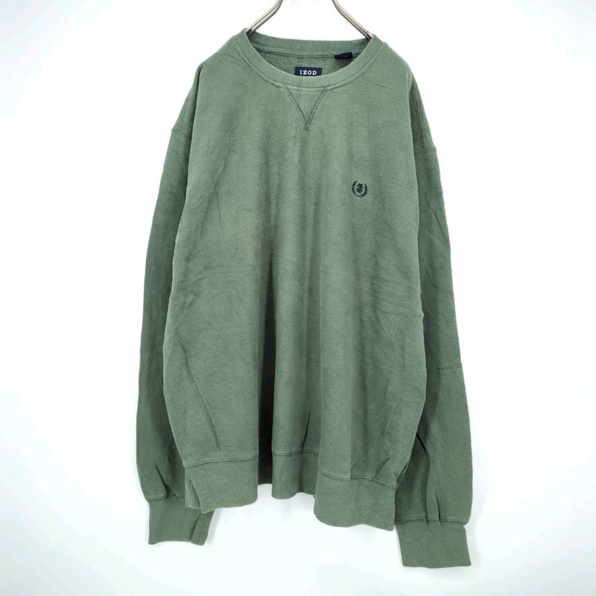 L IZOD スウェット トレーナー グリーン 長袖 裏起毛 リユース ultramto sw0387拍卖