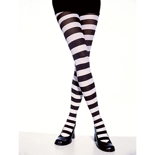 ワイド ストライプ タイツ 色:白/黒 サイズ:フリー(M~L) LegAvenue 7110 新品・未使用拍卖