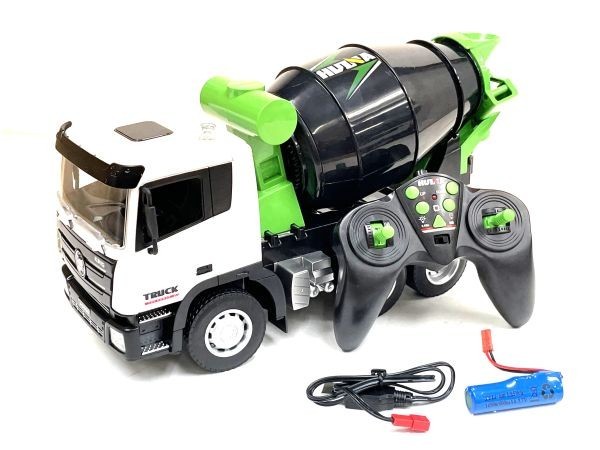 在庫限りの超激安価格!【プロポの操作でミキサードラムが回転】1/18 2.4GHz ミキサー車ラジコン ☆デモ走行付機能・撹拌・排出可能拍卖