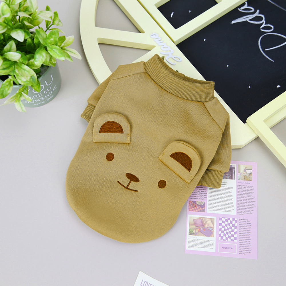 ☆ ブラウン ☆ M ☆ ペットウェア ペット服 可愛い petwearddg22 ペットウェア ペット服 セーター 秋 冬 犬服 猫服 二本足 刺繍 ペット拍卖