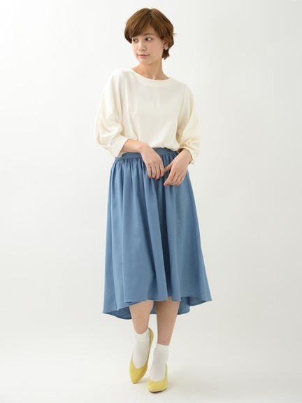 アースミュージック&エコロジー 【3点set】ボリューム袖ブラウス+インナー+スカート wh拍卖