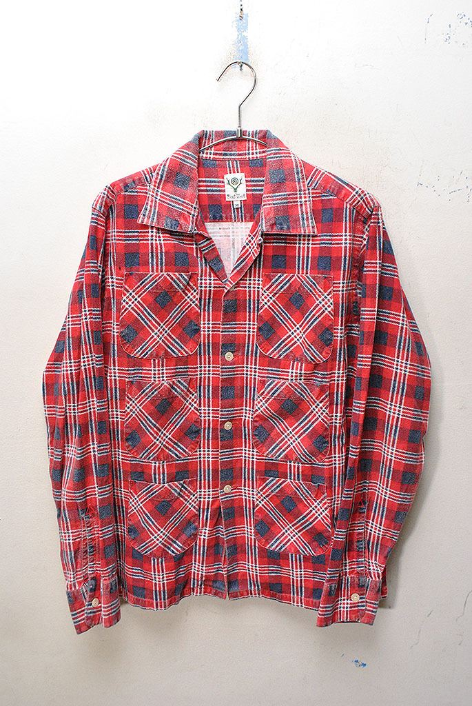 SOUTH2 WEST8 プリントネルシャツ サウスツーウエストエイト/S2W8/レッド/M拍卖