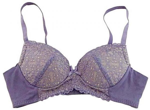 SI6416-2◇ 新品 ブラジャー 大人のための 綿混 ノンワイヤーブラ 3/4カップ A80 グレイッシュパープル 送料 350円拍卖