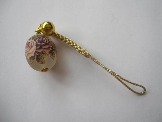 新品 未使用 アンティーク ローズ ストラップ キーホルダー 薔薇柄 クラシカル雑貨 花柄 フラワー柄 ボタニカル柄拍卖