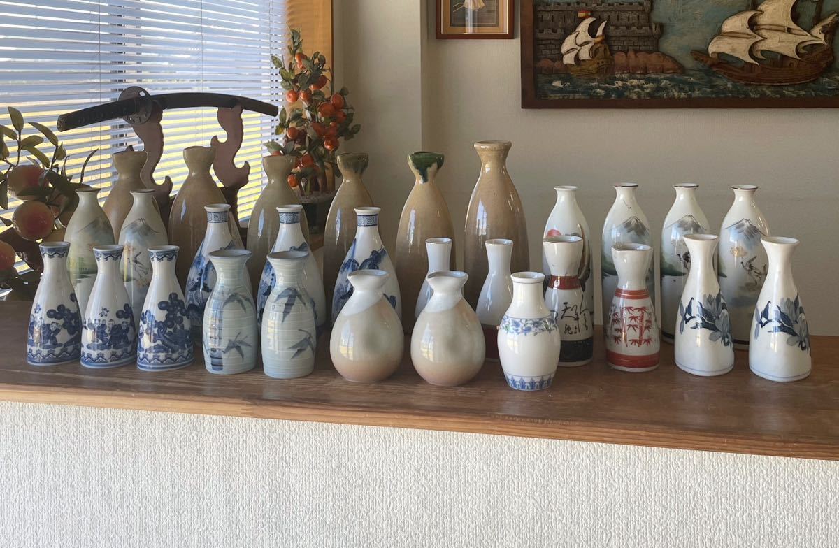 1st247 うぶ品 徳利 29客 まとめ売り 酒器 時代物 蔵の整理品拍卖