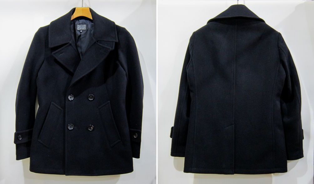 TOMORROWLAND/Blue Work (メンズ トゥモローランド) ヴィンテージメルトン Pピーコート s 未使用 ブラック 拍卖